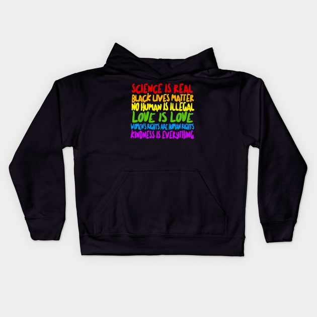 Science Is Real - Human Rights Typographic Design Kids Hoodie by DankFutura